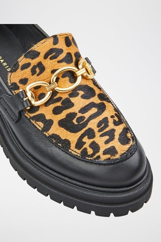 Lakleren Mocassins met Sleehak Valomi - Zwart