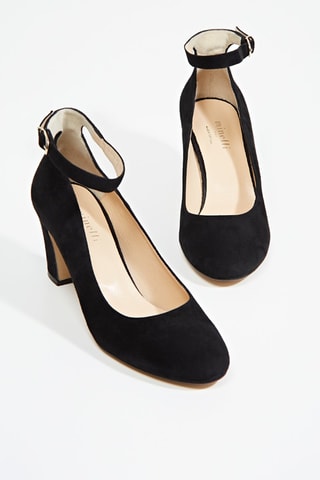 Escarpins en cuir de chèvre nubuck - Noir