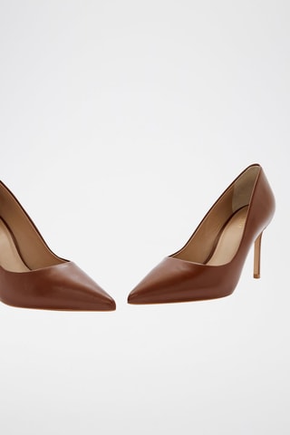 Sapatos de salto em couro de vitelo Karolina - Camel