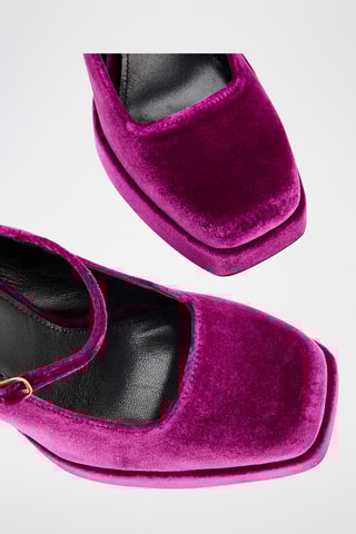 Platform Geitenleren Pumps - Paars