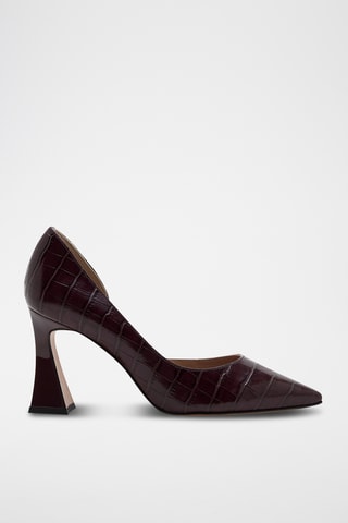Sapatos de salto em couro de vitelo Jasmy - Bordô