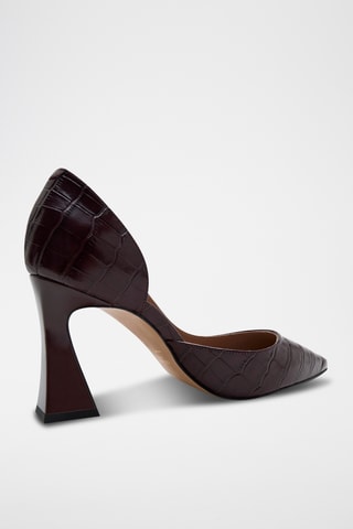 Sapatos de salto em couro de vitelo Jasmy - Bordô
