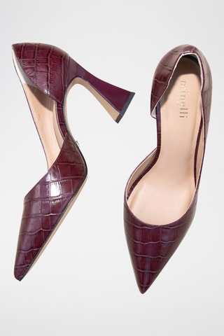 Sapatos de salto em couro de vitelo Jasmy - Bordô
