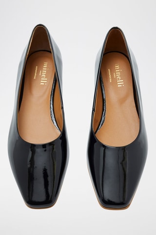 Ballerines en cuir verni - Noir