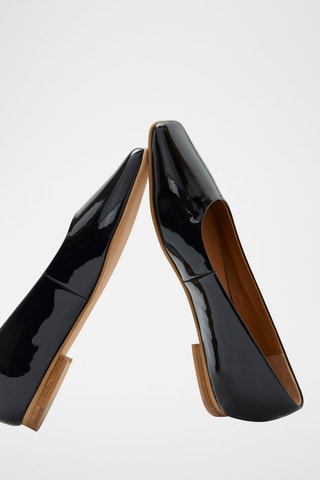 Ballerines en cuir verni - Noir