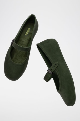 Velours Mary Janes - Groen