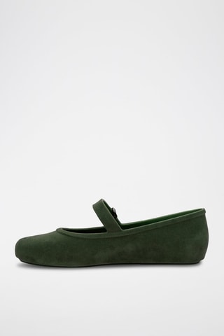 Velours Mary Janes - Groen