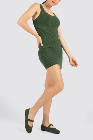 Velours Mary Janes - Groen