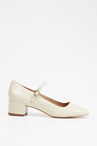 Babies de salto em couro Kaia - Cru
