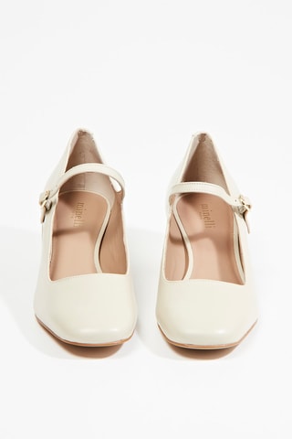 Babies de salto em couro Kaia - Cru