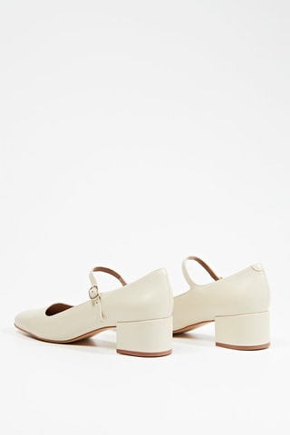 Babies de salto em couro Kaia - Cru