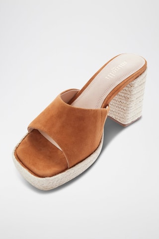 Mules de salto em nobuck Jacil - Castanho