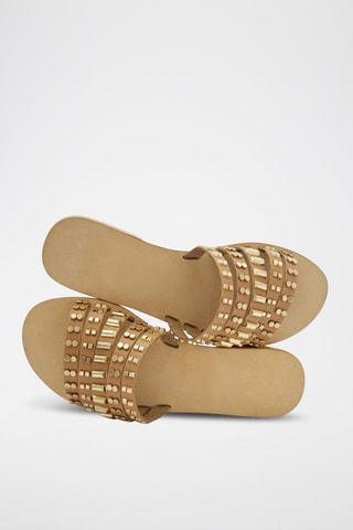 Kalfsleren Muiltjes Isenia - Beige