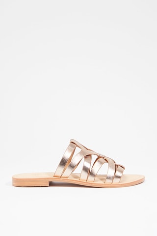 Mules em couro Imeni Met - Dourado