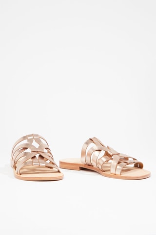Mules em couro Imeni Met - Dourado