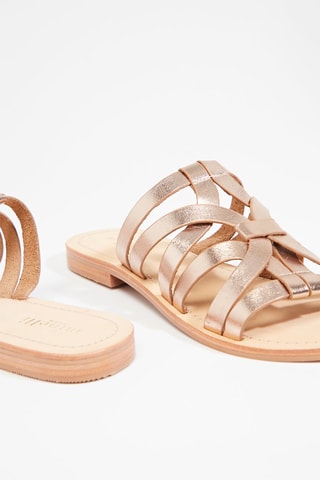 Mules em couro Imeni Met - Dourado