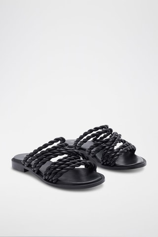 Mules em couro Indyla - Preto