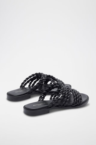 Mules em couro Indyla - Preto