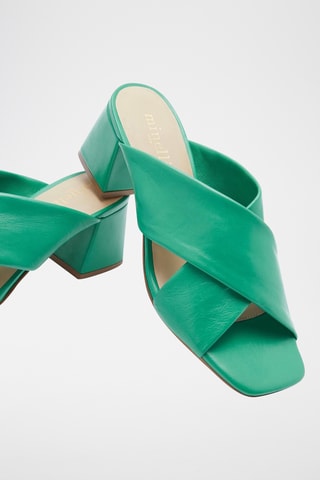 Mules de salto em couro Kolyana - Turquesa