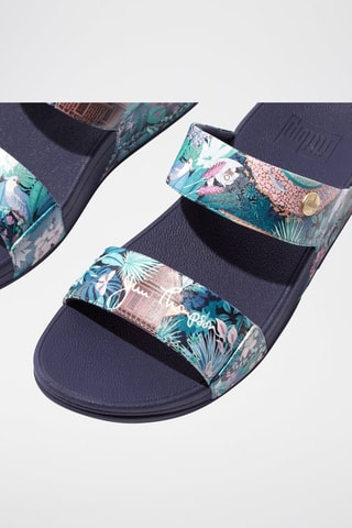 Leren Sandalen met Sleehak Blauw