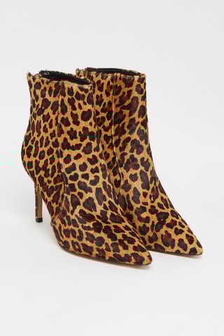 Bottines en cuir de veau - Marron et camel