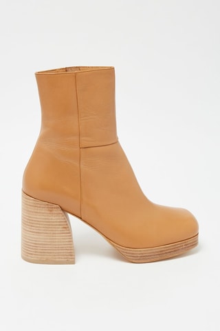 Bottines en cuir de veau - Camel