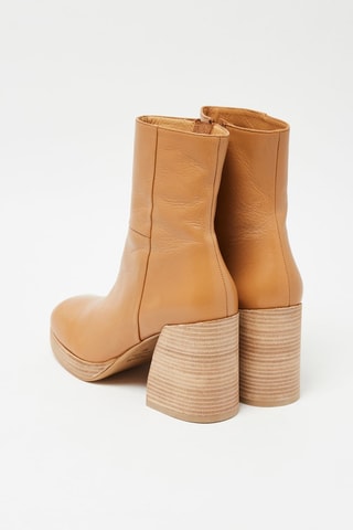 Bottines en cuir de veau - Camel