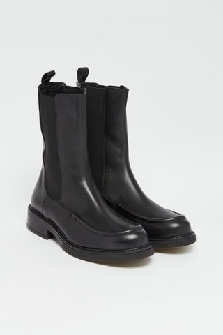 Bottines Chelsea en cuir de veau - Noir