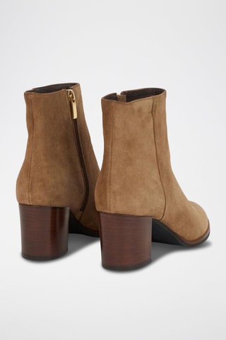 Bottines en cuir de veau nubuck - Camel