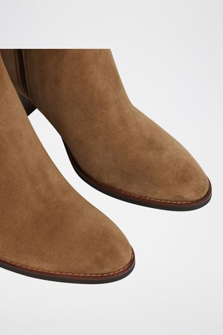 Bottines en cuir de veau nubuck - Camel