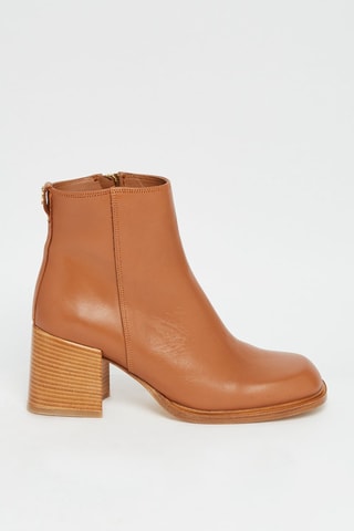 Bottines en cuir - Camel