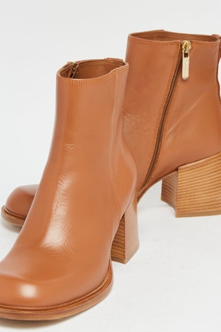 Bottines en cuir - Camel