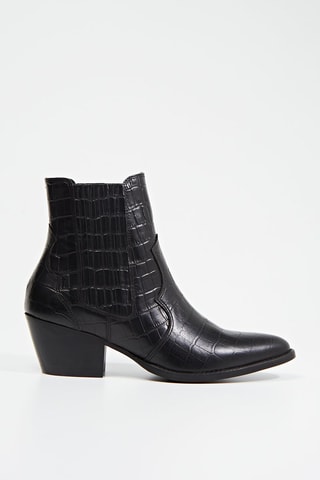 Bottines en cuir de veau Elsie - Noir