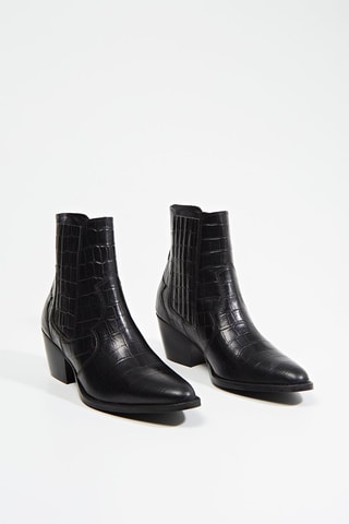 Bottines en cuir de veau Elsie - Noir