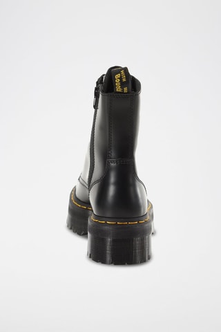 Leren Platform Enkellaarzen Jadon Black Polished Smooth - Zwart