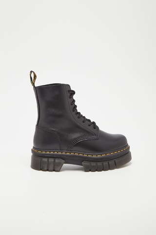 Leren Platform Enkellaarzen Audrick 8 Eye Boot Black Nappa Lux - Zwart