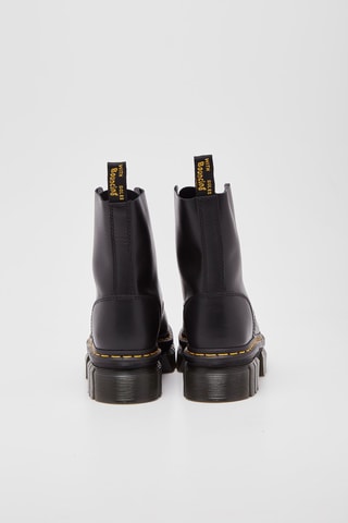 Leren Platform Enkellaarzen Audrick 8 Eye Boot Black Nappa Lux - Zwart