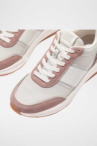 Leren Sneakers - Wit en Beige