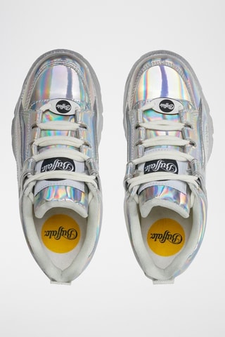 Vegan Leer Platform Sneakers Classic Low - Zilverkleurig