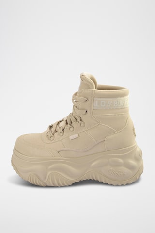 Vegan Leer Platform Sneakers - Beige