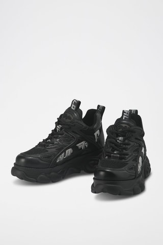 Vegan Leren Platform Sneakers - Zwart