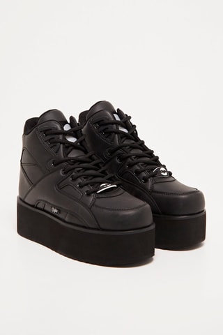 Hoge Platform Sneakers 1300-6 - Vegan - Zwart