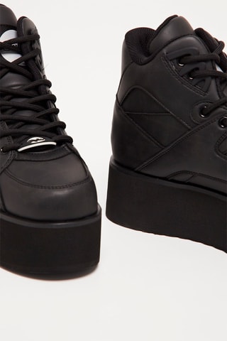 Hoge Platform Sneakers 1300-6 - Vegan - Zwart