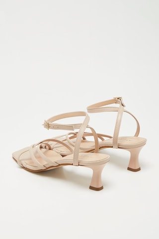 Leren Sandalen met Hak Stellia - Beige