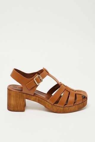 Leren Sandalen met Hak Roudoudou - Camel
