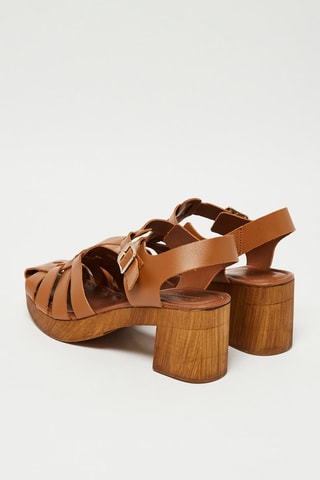 Leren Sandalen met Hak Roudoudou - Camel