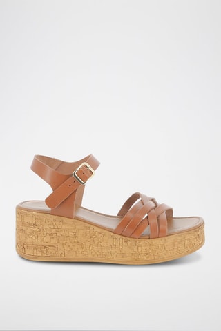 Leren Platform Sandalen Rokia - Camel