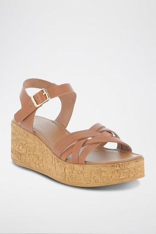 Leren Platform Sandalen Rokia - Camel