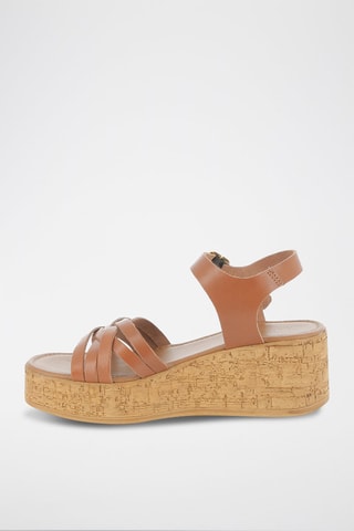 Leren Platform Sandalen Rokia - Camel