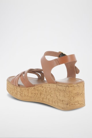 Leren Platform Sandalen Rokia - Camel